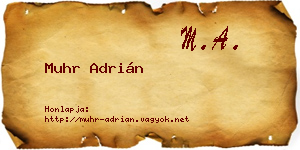 Muhr Adrián névjegykártya